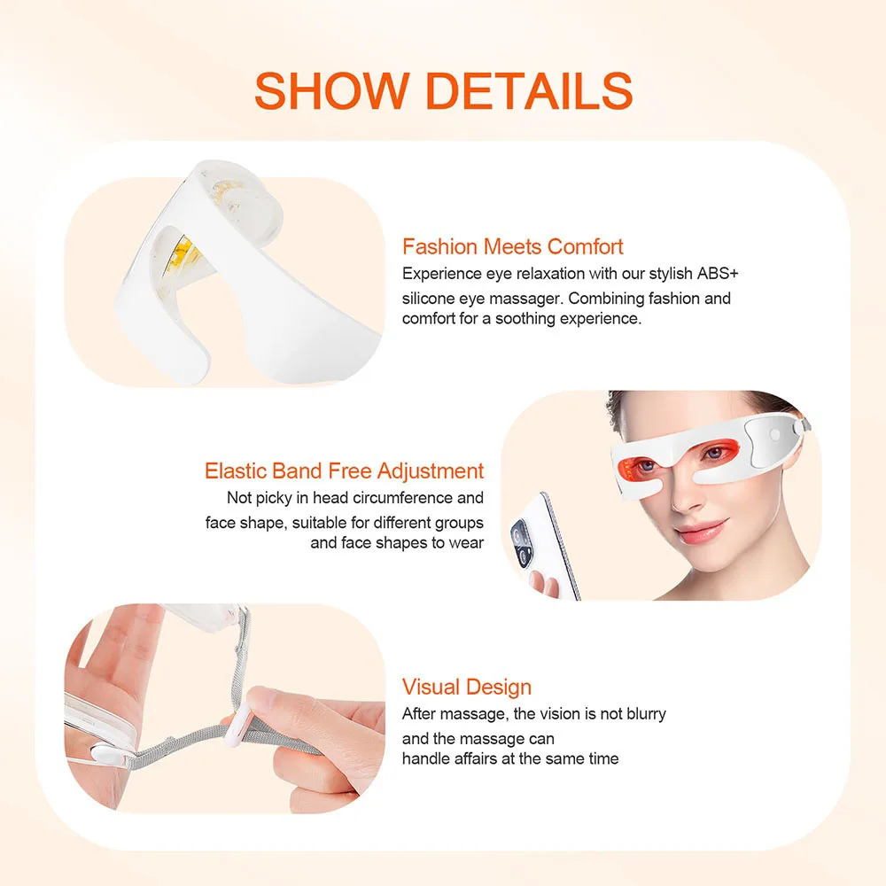 Anti-aging Eye Massager LED Photon Therapy Relax Fatigue Relief Lighten Dark Circles Smooth Eye Fine Line Beauty Eye Care