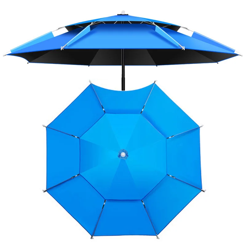 Outdoor Fishing Umbrella Sun Protection 360&deg; Adjustable Rainproof Anti-UV 2.6m Arc Portable Camping Umbrella