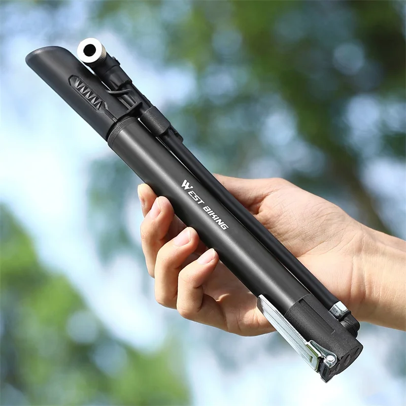 WEST BIKING Bicycle Pump Mini Portable 120 PSI MTB Road Bike Hand Pump For Schrader Presta Valve Cycling Tire Air Inflator