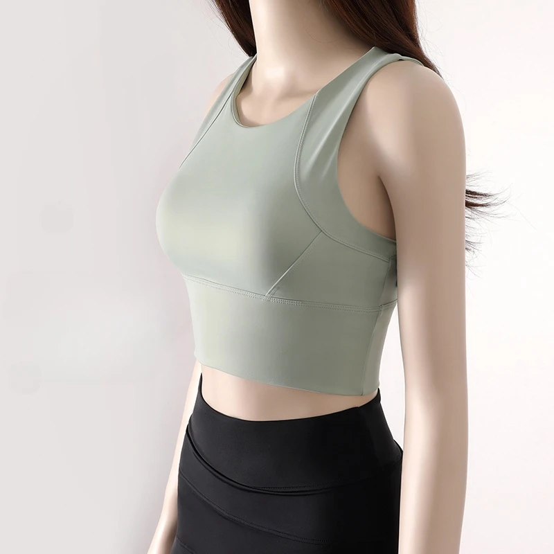 طقم حمالة صدر رياضية للنساء ، بلوزة يوجا ، رقبة دا...