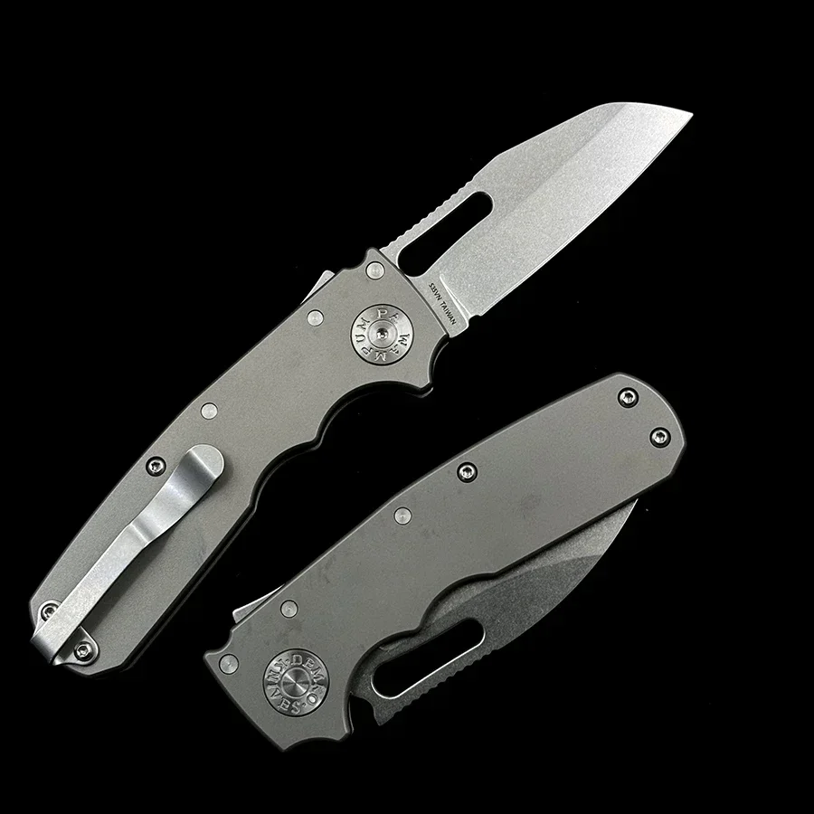 Andrew Demko Shark Cub Deep Carry Ceramic Bearing Titanium Handle Mark S35VN Pocket Folding Tactical Camping Hunting KNIFE 4