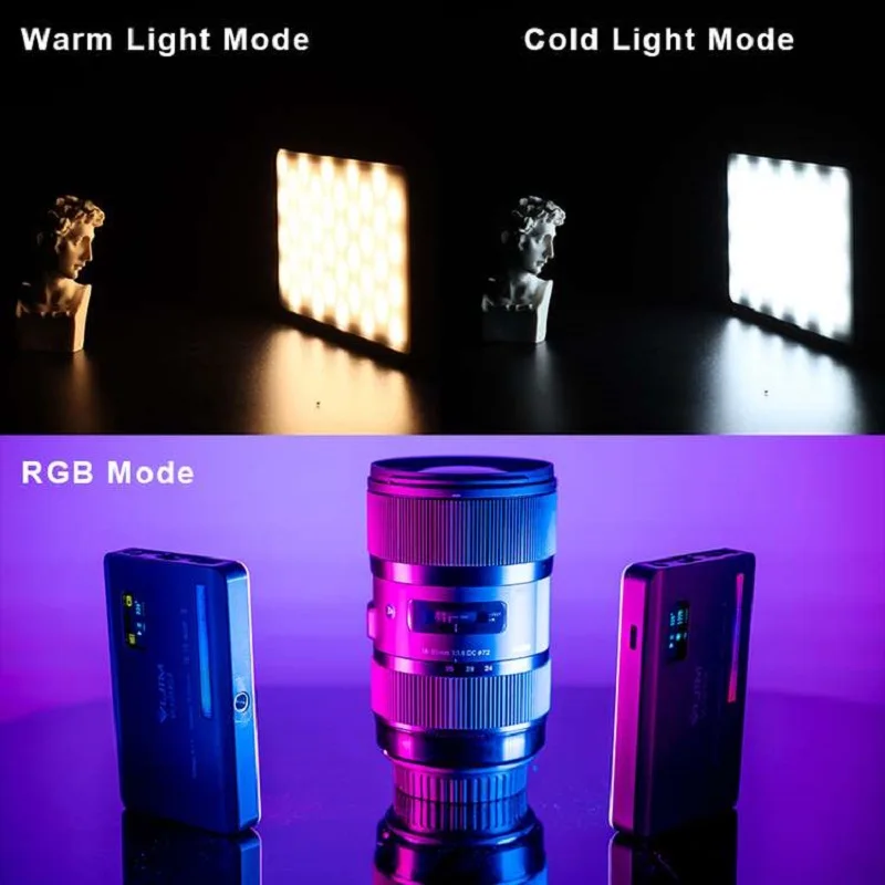 Ulanzi VL120 RGB LED Video Light Camera Light Full Color Rechargeable 3100mAh Dimmable 2500-9000K Panel Photo Studio Lamp
