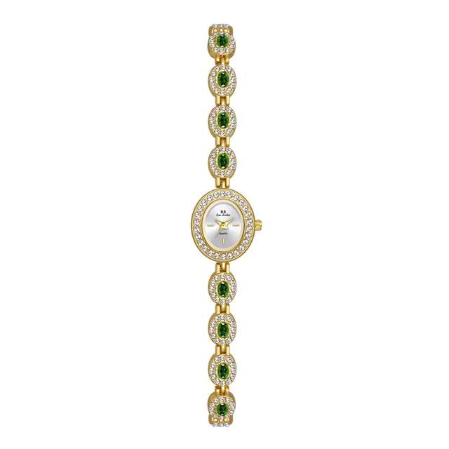 Emeralda Oval Gemstone Bracelet Watch 6
