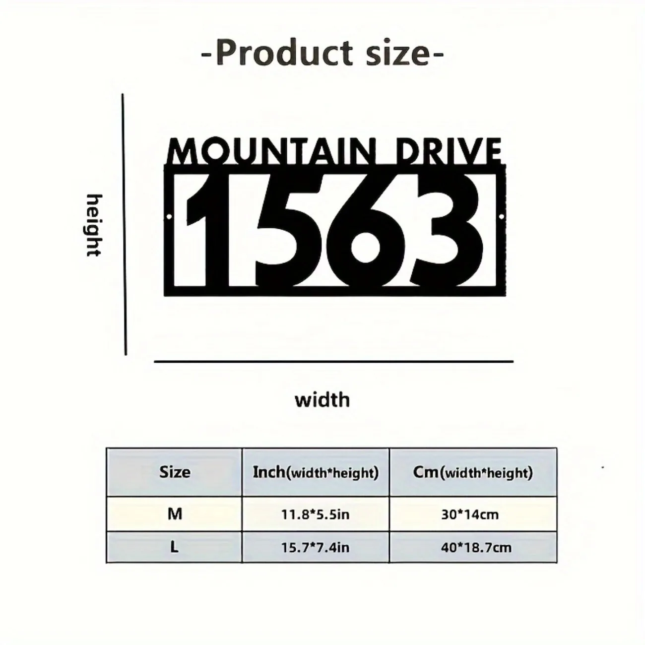 Description Picture 5 of itemCustom Metal Address Sign - Personalized House Number & Street Plaque, Durable Outdoor Wall Mount.