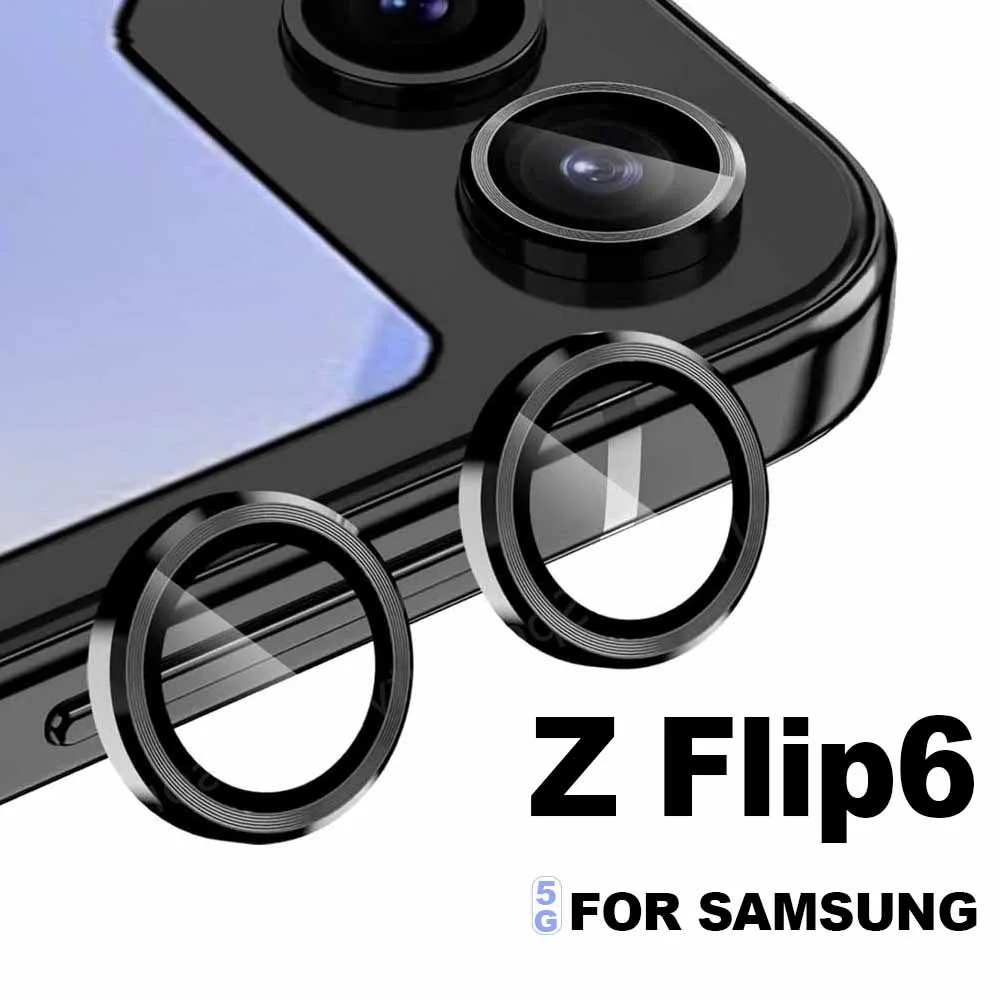 Samsung Galaxy Z Flip6 Metal Ring Camera Lens Protector Case For Z Flip ZFlip6 5G Lens Protective Glass Cap camera lens protector case camera protector case camera lens case