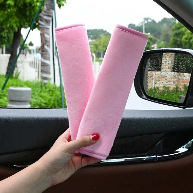 2pcs Car Seat Belt Covers Car Accessories Plush Car Safety Belt Pad Shoulder Pad Soft Seat Belt For Adults Accessories Interior 1
