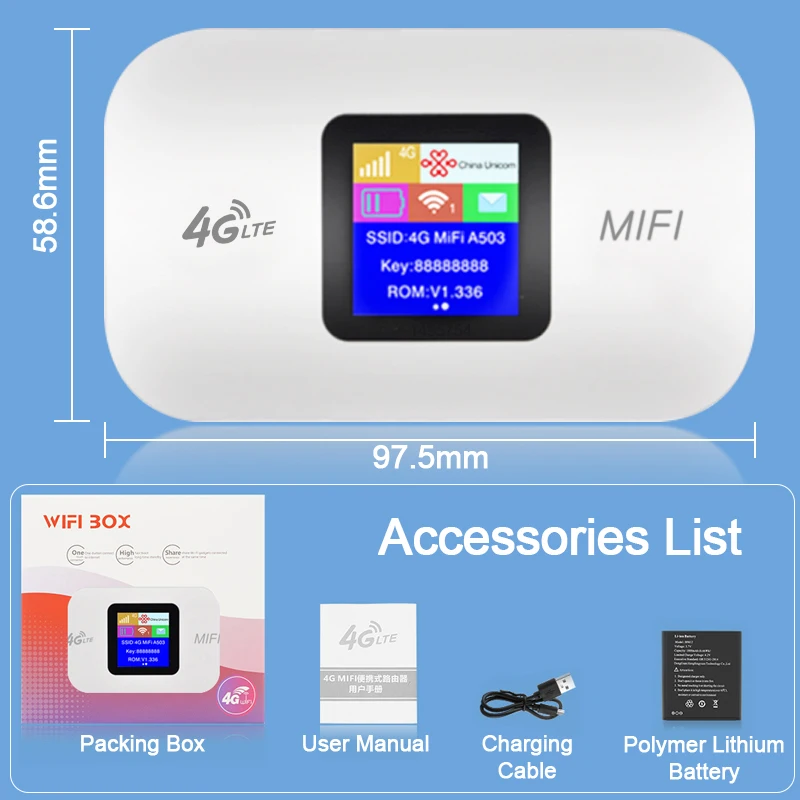 4g Mifi Portable Wifi Router Color Display 150m 3000mah With Sim Card Slot  Portable Router Car Hotspot