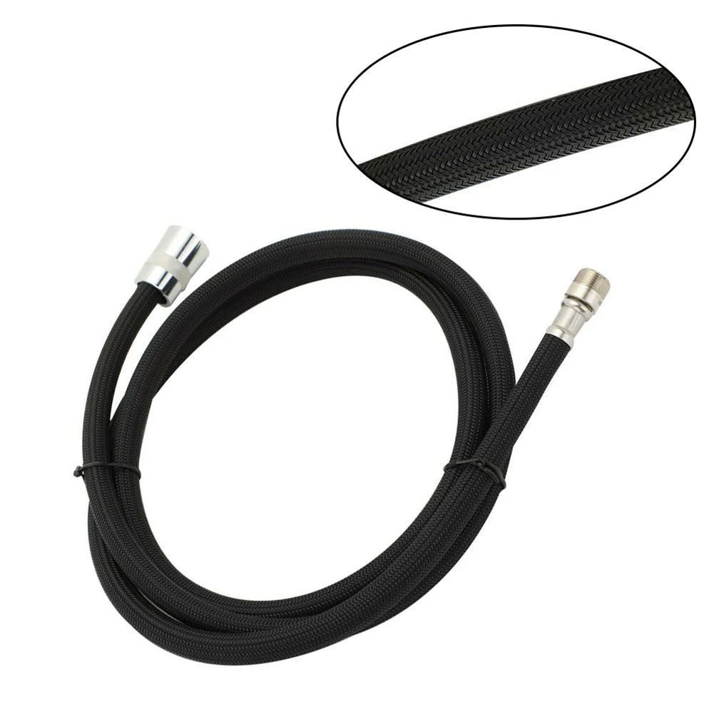 Part Shower Hose Replacement Flexible For Sink Kitchen Faucet Nylon Replacement Tube Fittings Hose Parts Black