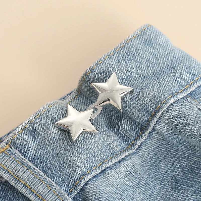 1pair Jeans Button Adjustable Clips for Pant Skirts Waist Tightener Buckle Snap Button Adjuster Pants Pin Retractable Button 6