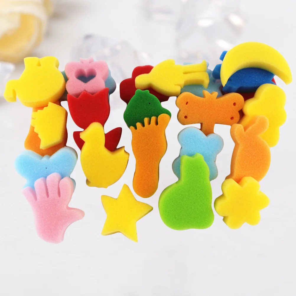 

48 Pcs Craft Brushes Sponges to Paint Crafts Water Colors Finger Painting for Kids Seal Goods Creative Work