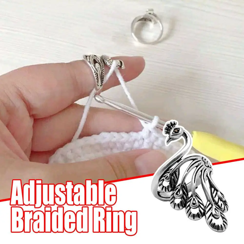 Stainless Steel Knitting Thimble Ring Sewing Accessories