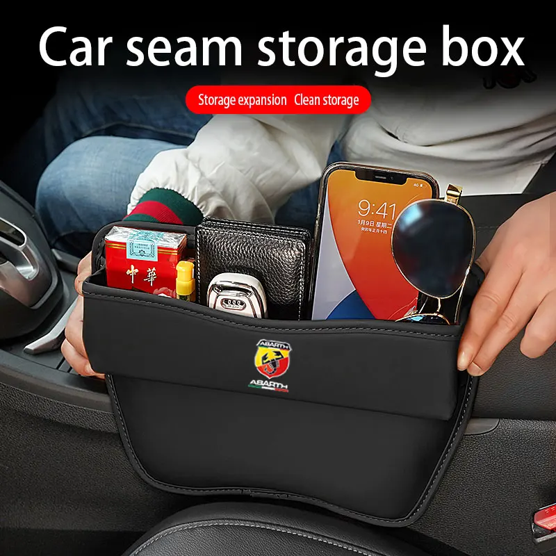 Scatola Portaoggetti Per Seggiolino Auto In Pelle Gap Plug Storage Organizer Con Logo Abarth Per Fiat Abarth 595 Abarth 500 Abarth 124 Spider Car