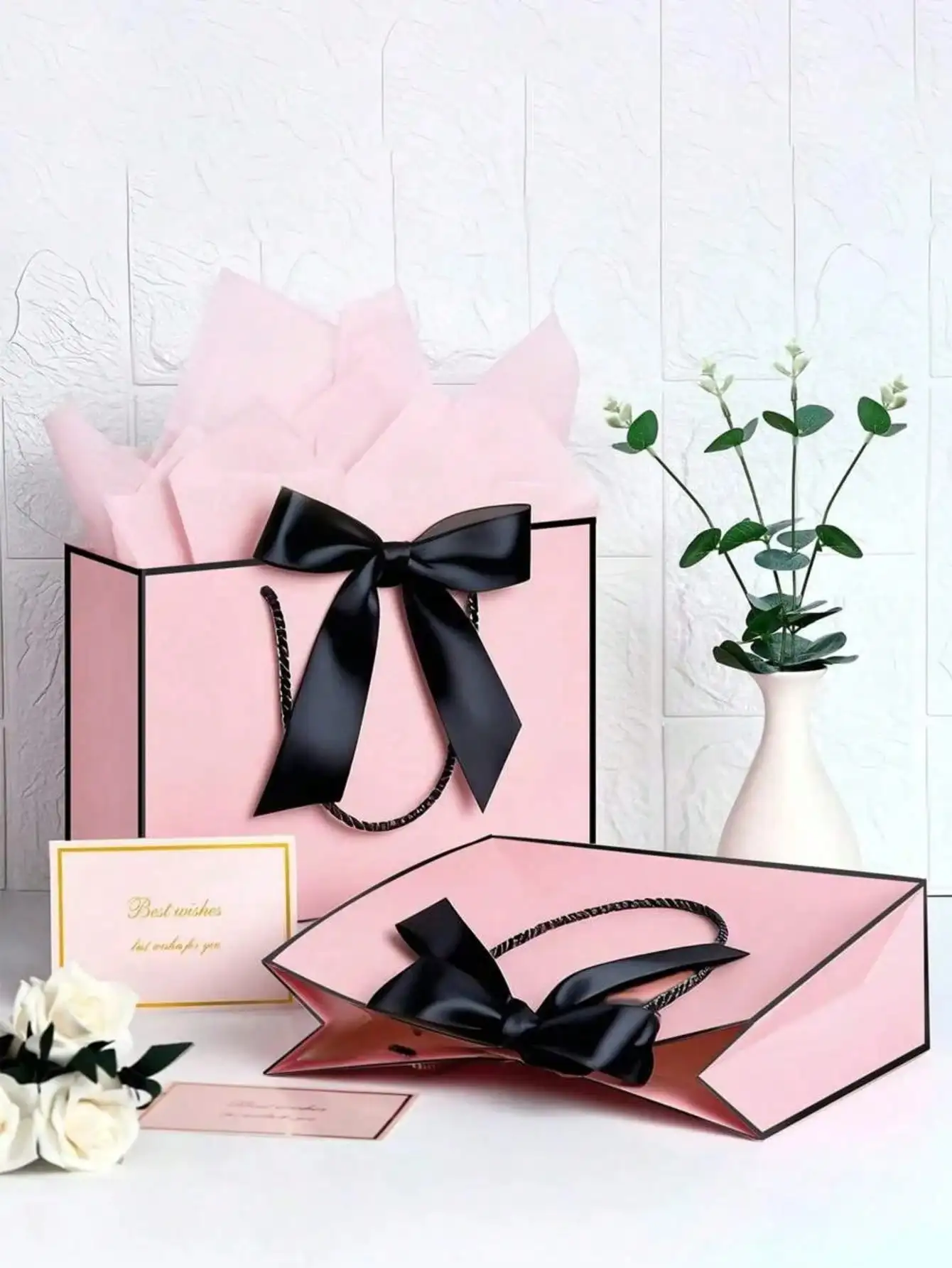 1pc large paper gift bag(Excluding decorative paper and cards)- Valentine's Day gift bag - portable gift bag with handle 3