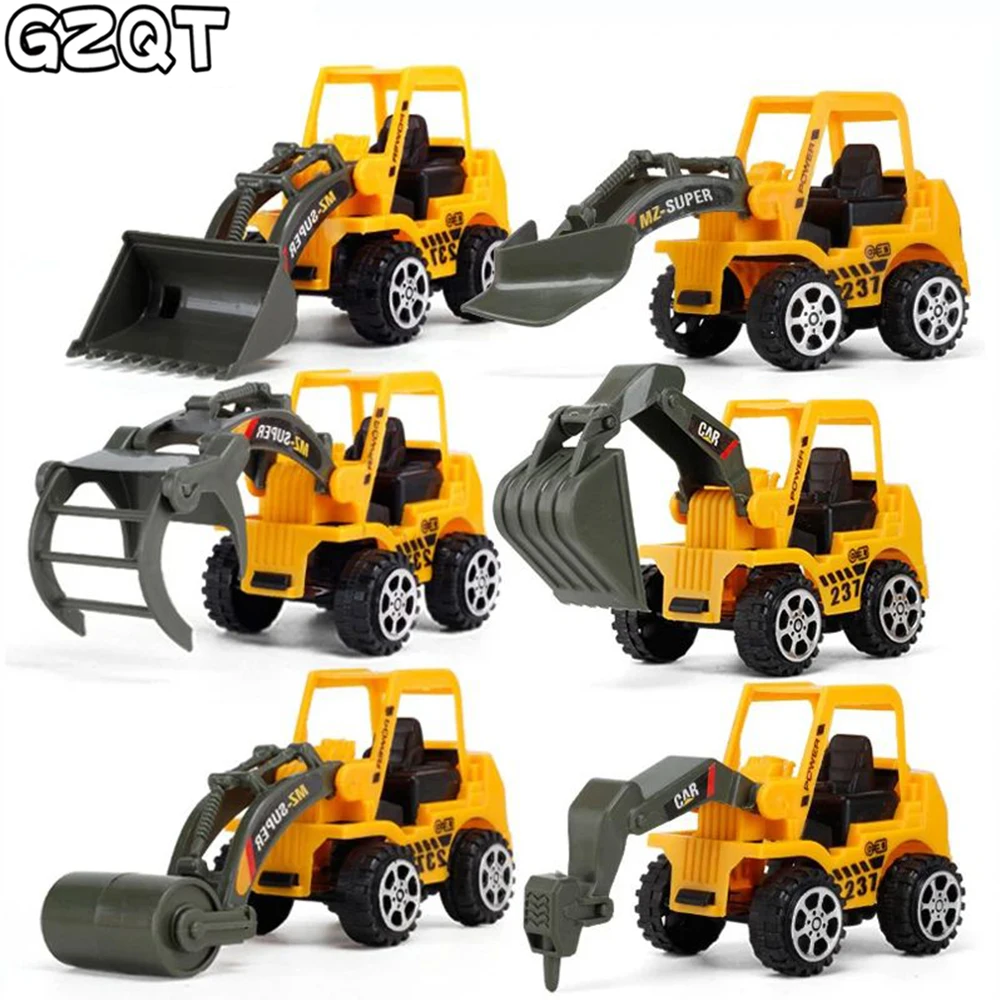 

6 Style/set Mini Construction Car Toys for Boys Plastic Diecast Model Toy Vehicles Engineering Car Excavator Christmas Gift Kids