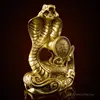 Animal Mascot Snake Sculpture Creative Brass Crafts Chinese Style Indoor, Living Room, Office, Bedroom, Buddhist Hall Decor, 1Pc 3