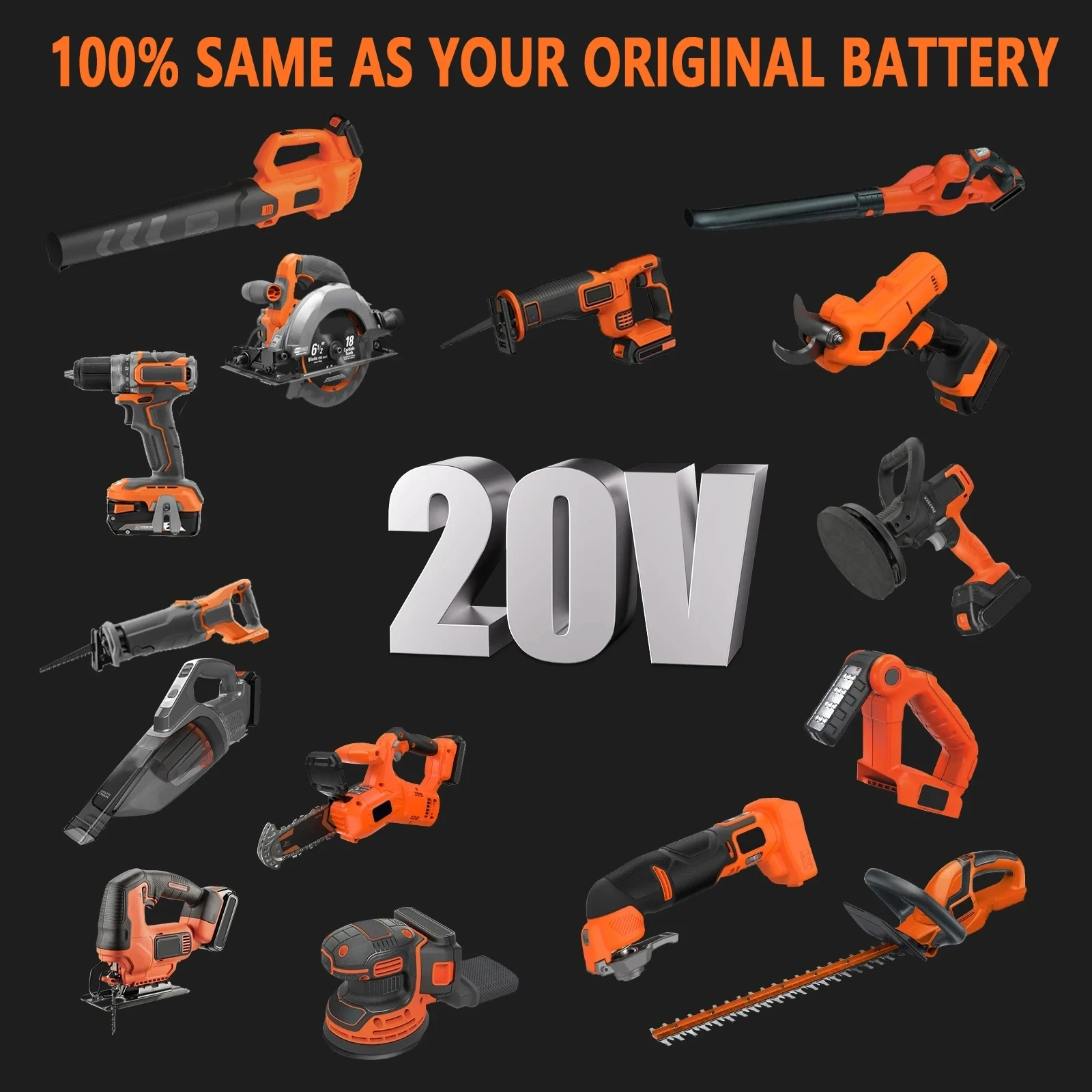 high capacity 8Ah LBX20 Replacement for Black & Decker 20V Battery Max Lithium BL2018 LBXR20 LB20 LST220 LB2X4020 Cordless Tools S437c258cf7d44bb8b0fe05c5739b8109W
