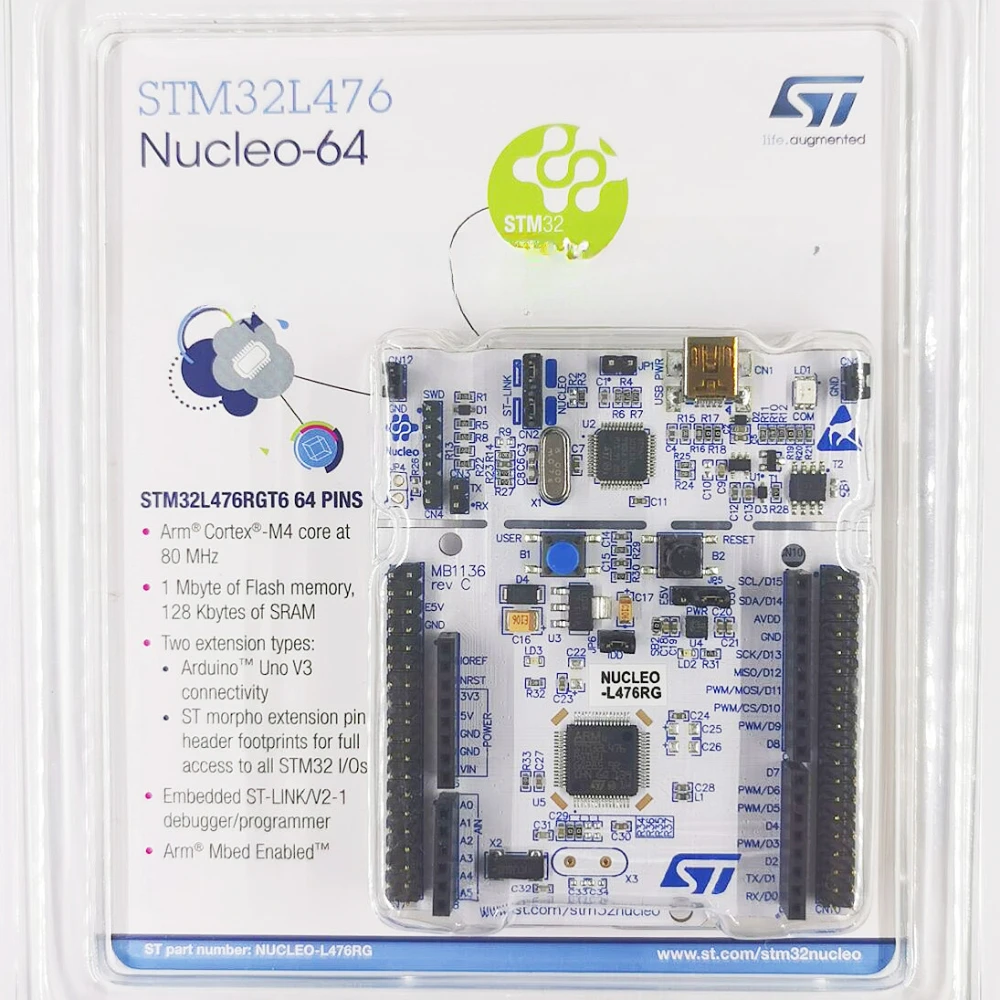 

1PCS NUCLEO-L476RG STM32L476RGT6 Microcontroller Development Board 0.032768MHz CPU 512KB RAM 1MB Flash