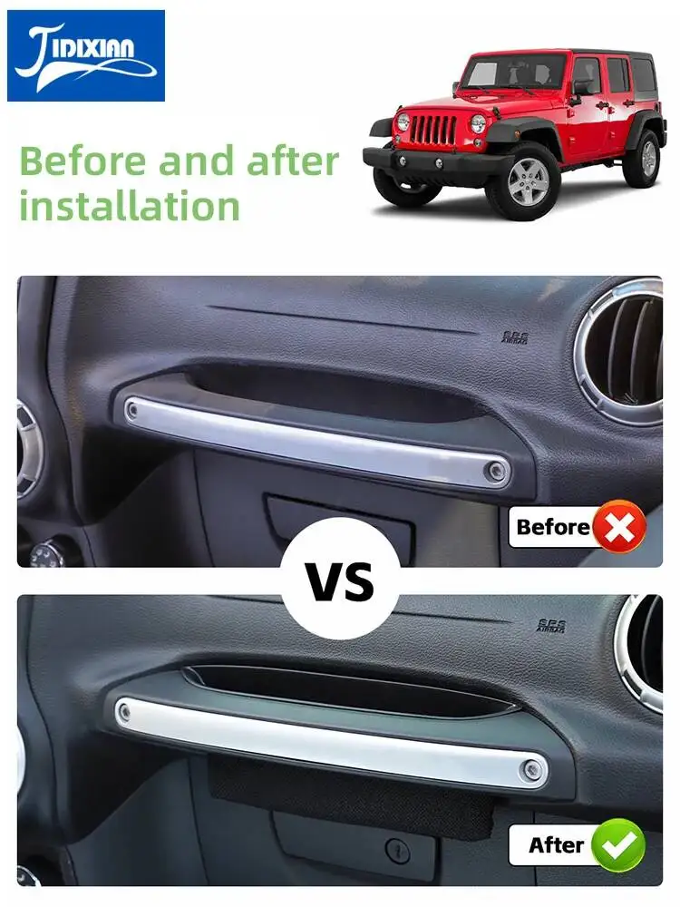 JIDIXIAN Jeep Wrangler JK 2011 2012 2013 2014 2015 2016 2017 자동차 부조종사 손잡이 보관함 트레이 액세서리