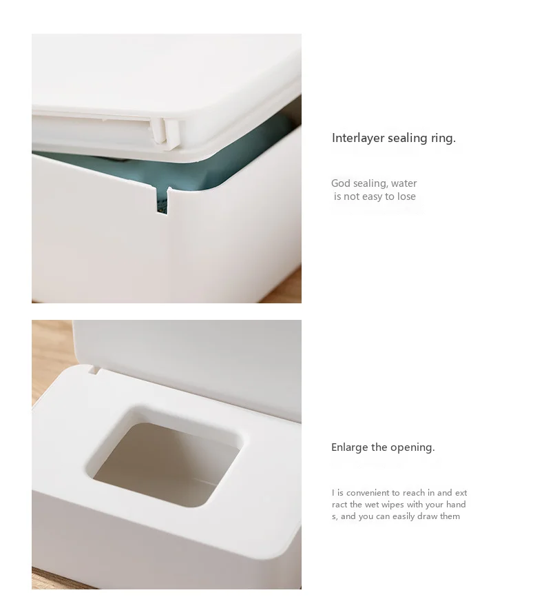 Dustproof Wet Tissue Box with Lid Portable Baby Nappy Wet Tissue Organiser Home Car Office Tissue Organiser Wipes Dispenser 3