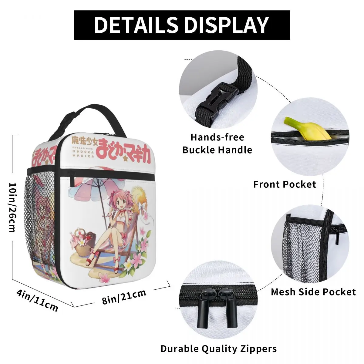 Insulated Lunch Bags Mahou Shoujo Madoka Accessories Puella Magi Madoka Magica Storage Food Box New Cooler Thermal Lunch Box