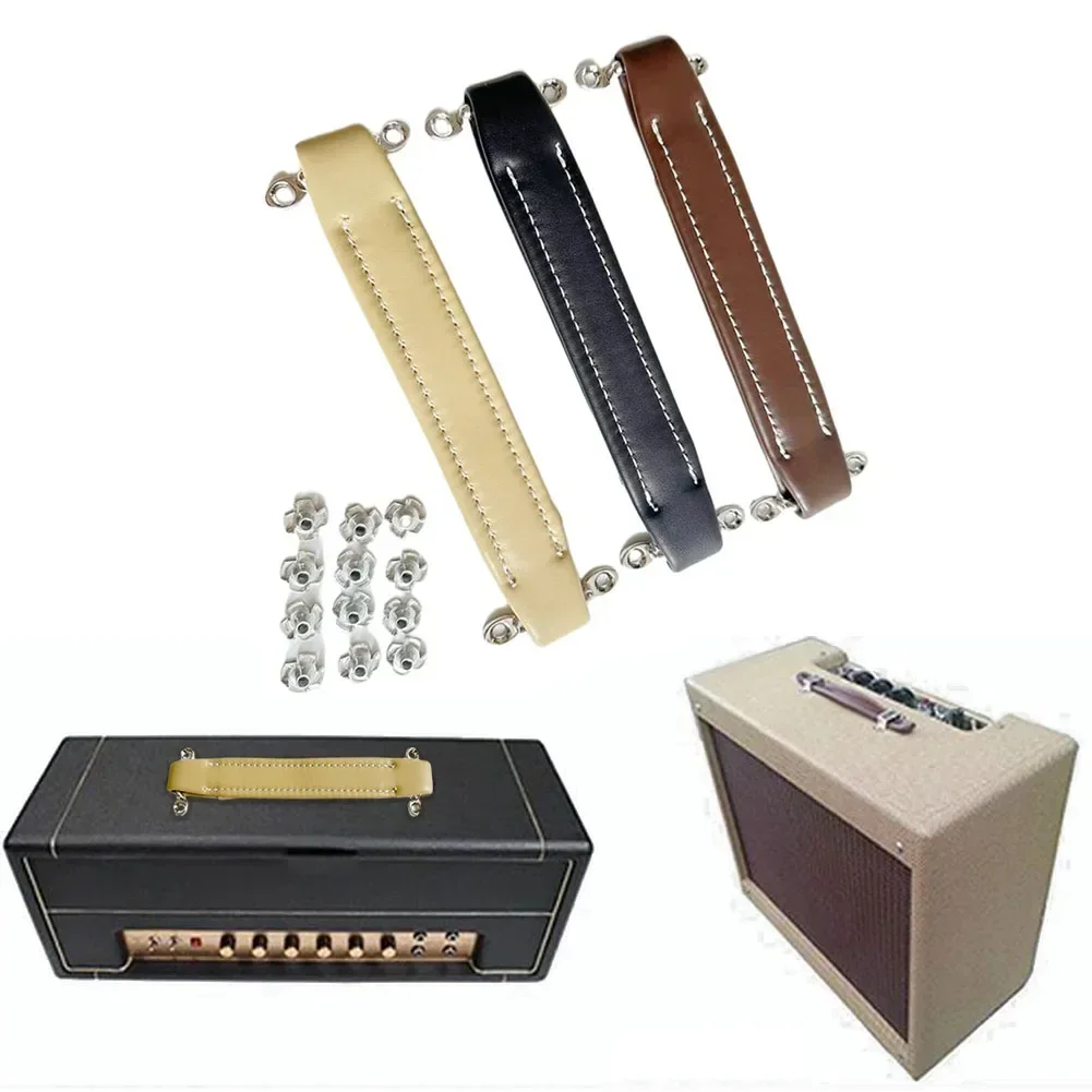 Poignée Ampli Guitare Artibetter - Sangle Cuir PU Noir Pour Amplificateurs Et Enceintes