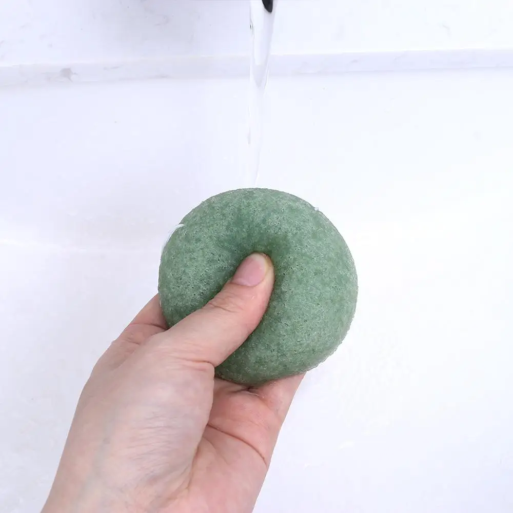 Soft Texture Face Wash Puff Konjac Cleaning Sponge Round Face Wash Cleaning Sponge Natural Fiber Facial Cleansing Exfoliator