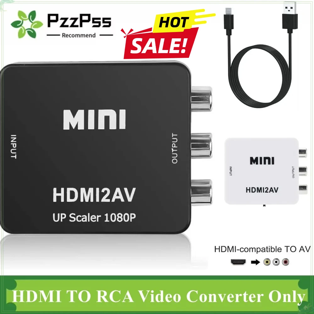 Universal HDMI to AV RCA Converter Box - Compact Video Composite Scaler