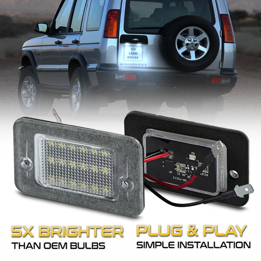 

2Pcs High Brightness LED License Plate Light Number Plate Lamps For Land Rover Discovery 1 1994-1999 Discovery 2 1999-2004