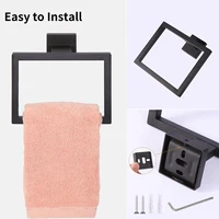 อุปกรณ์ห้องน้ําชุดอุปกรณ์เสริม Matte สีดําชั้นวาง Robe Hook แขวนผ้าเช็ดตัวราวบาร์ Rack ผู้ถือกระดาษทิชชูชุดสแตนเลส 4