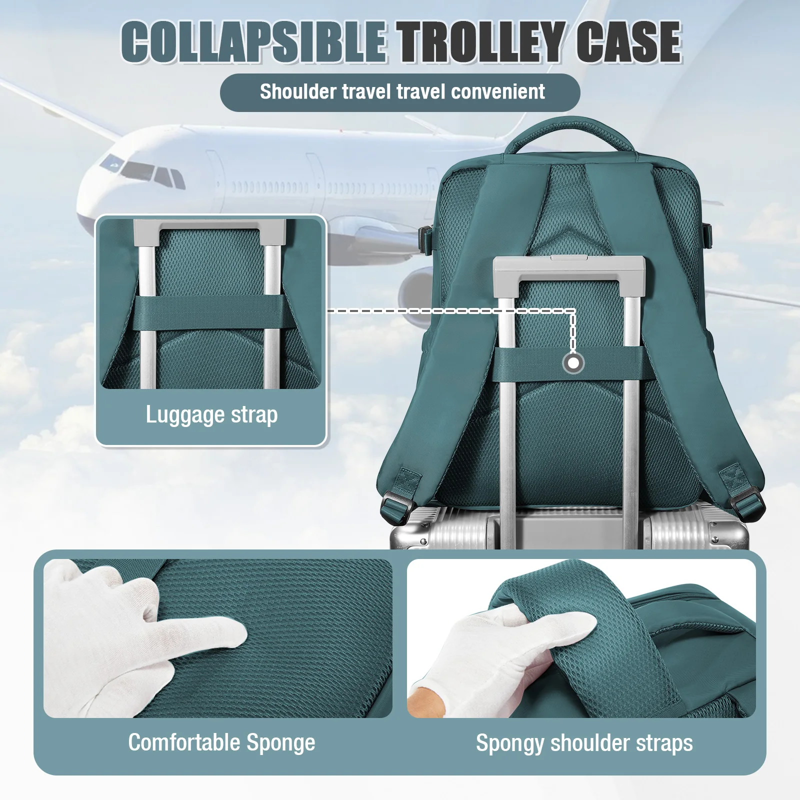 Vacuum Compression Backpack Women Men Backpack,WizAir Cabin Bag Ryanair Backpack 40x30x20,15.6" Laptop Bag, Clothing Storage Bag