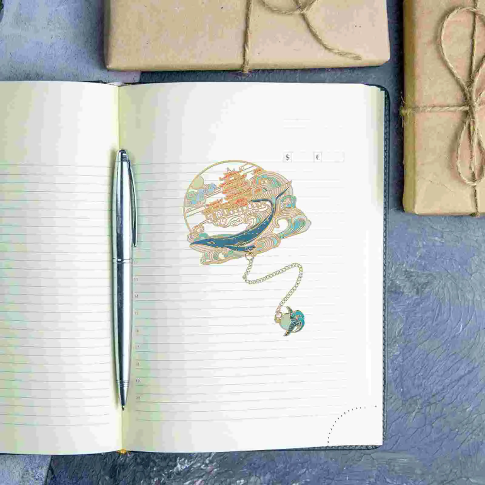 

Chinese Style Book Marker Metal: with Pendant Page Marker for Teachers Students Book Lovers Gifts