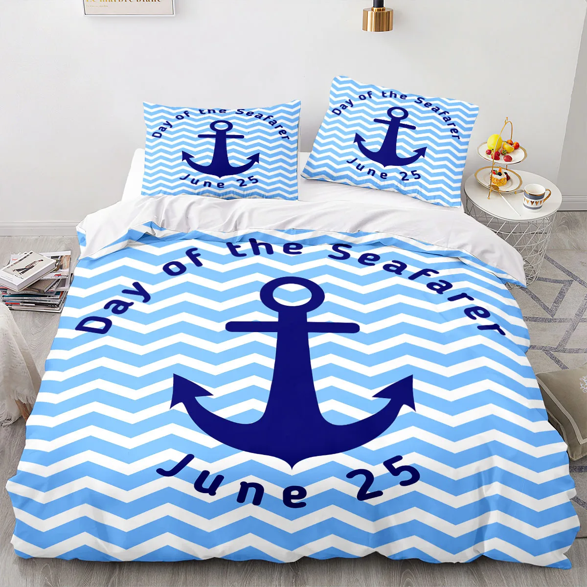 Funda nórdica con estampado 3D de ancla de barco, juego de cama de dibujos  animados, espíritu del océano, con fundas de almohada para niños y  adolescentes, decoración de dormitorio, King Double -, image size:1200x1200