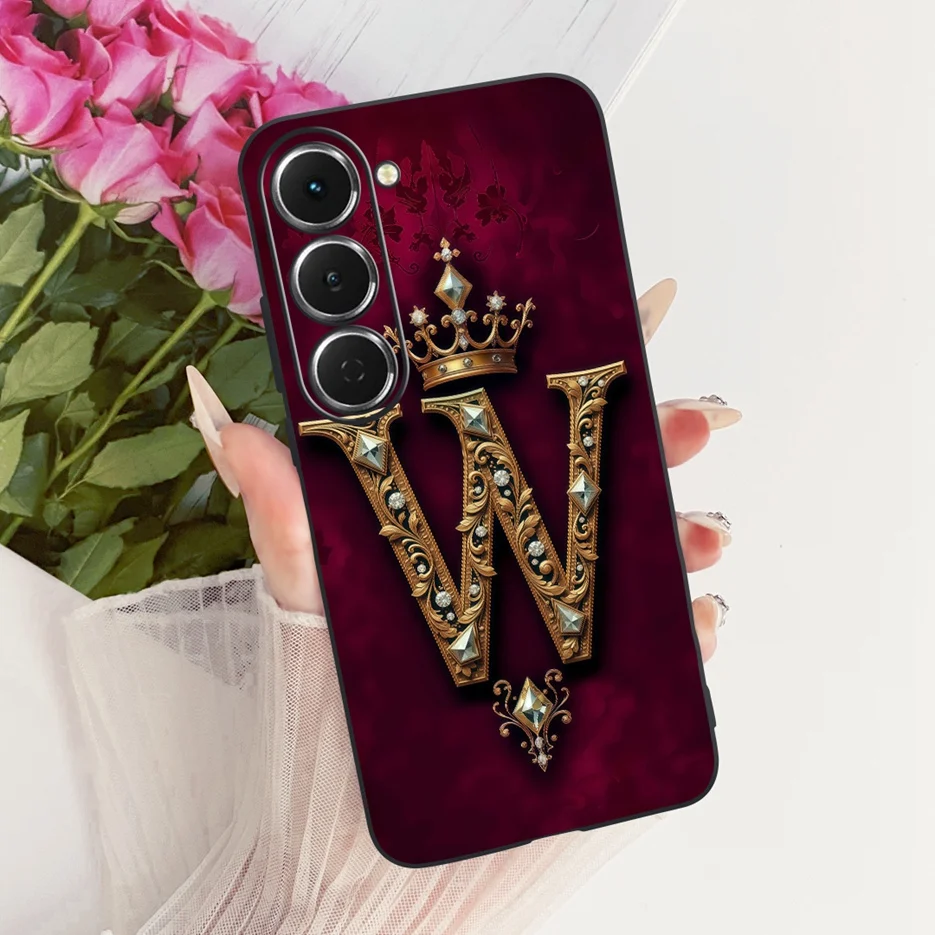 Crown Letters Soft TPU Phone Case - Elegant Protective Cover