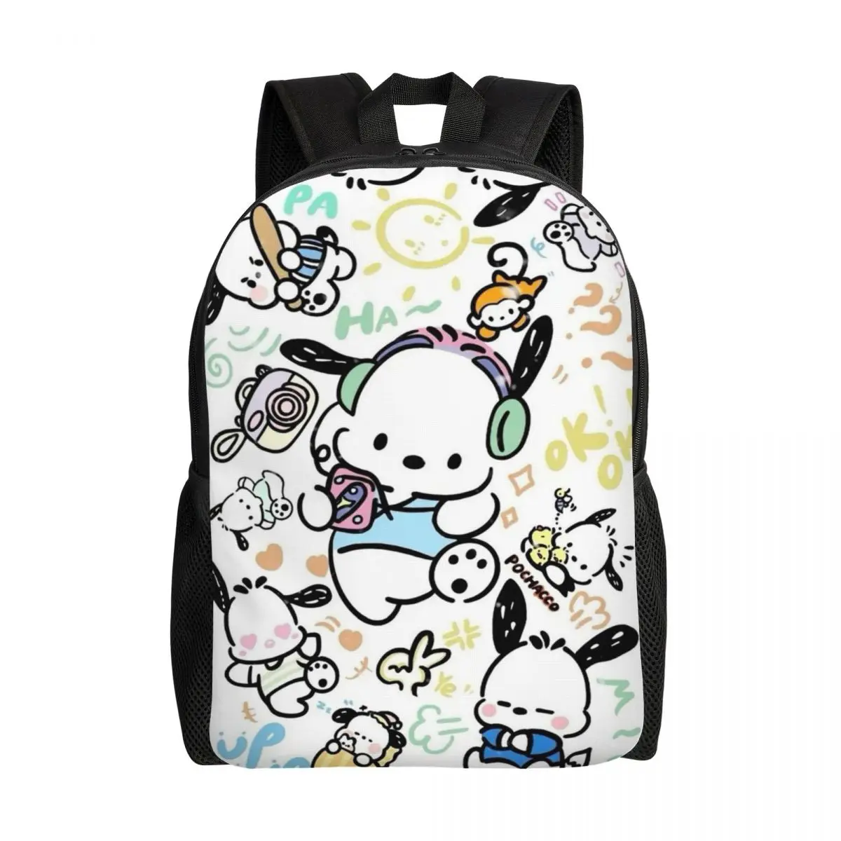 

Custom Sanrio Animes Pochacco Laptop Backpack Men Women Basic Bookbag for School College Student Disney Bag