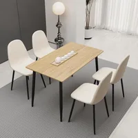 Small Dining Table Set for 4,47'' Wooden Modern Dining Table and Chairs Set with 4 Chairs,5 Piece Wooden Dining Table Set 1