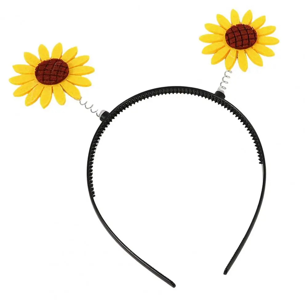 Lightweight Headband Cartoon Sunflower Decor Hair Hoop for Children Adults Lightweight Plastic Headband with Spring Design andru metal detectors for adults waterproof professional higher accuracy gold detector with lcd display advanced dsp chip