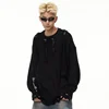 FEWQ High Street Woolen Design Round Neck Men's Sweater Autumn Winter American Male Pullover Long Sleeve Casual 24E5351 5
