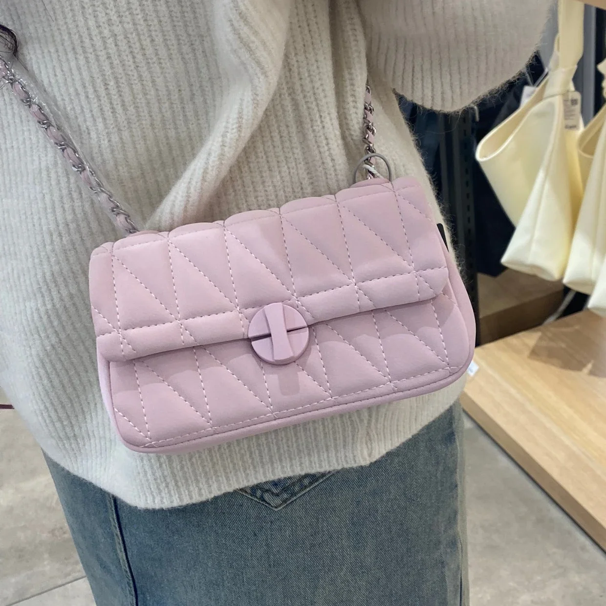 Women Underarm Bag 2024 Fashion Soft Leather Handbags Luxury Clutch Purses Rhombic Pattern Chain Flap Shoulder Messenger Bags