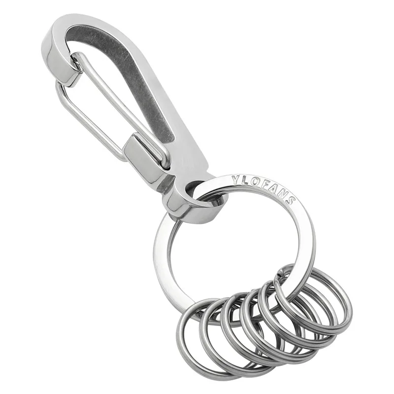Polished Stainless Steel D-Ring Horseshoe Carabiner Keychain for Durable Key Organization