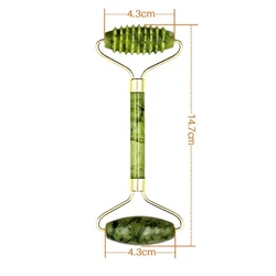 Natural Stone Face Massage Tool Set with Guasha and Jade Roller (Gua Sha roller B)