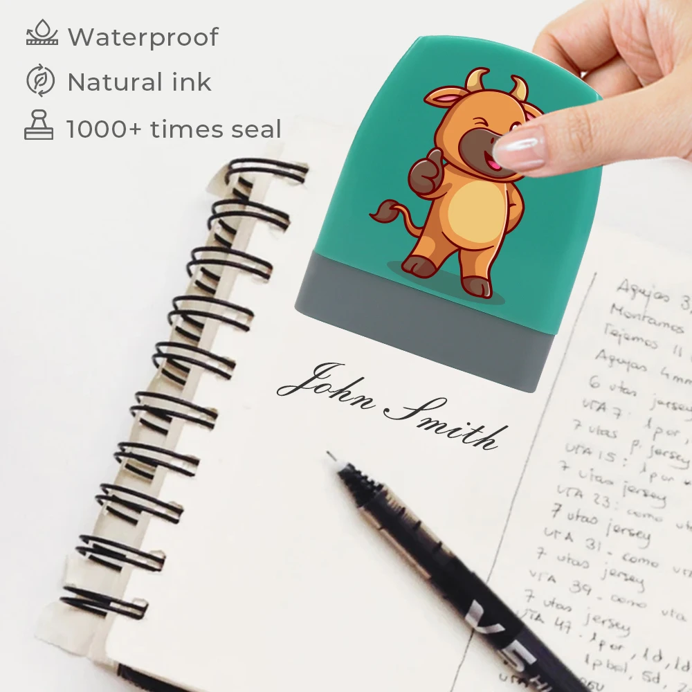 

Cattle Customized Name Stamp Paints Personal Student Baby Engraved Waterproof Non-fading Kindergarten Cartoon Clothing Name Seal