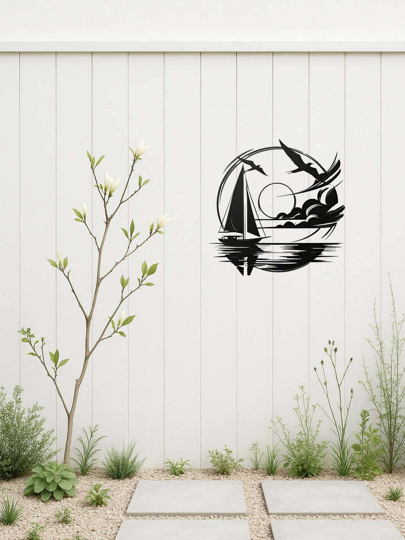 Idea regalo nautica per la casa - Decorazione da parete impermeabile in metallo per barche a vela per spazi moderni - immagine 6