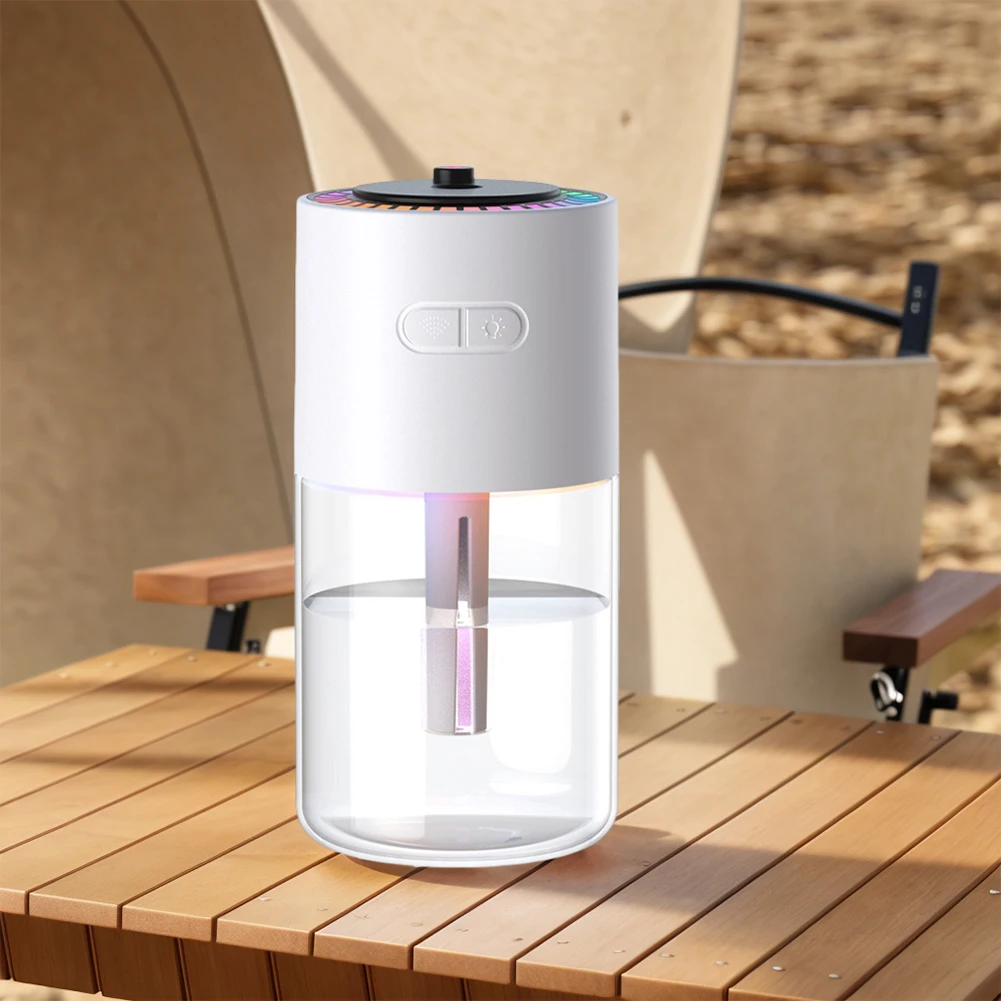 Car Air Humidifier with RGB LED Light 280ML Portable Mini USB Aroma Diffuser Rechargeable Cool Mist Maker for Bedroom and Travel