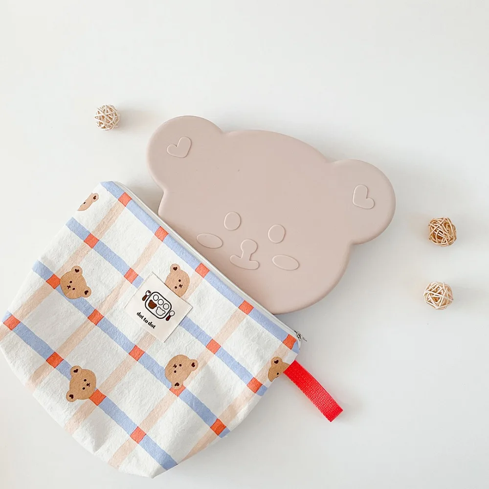 Korean Baby Diaper Bag Canvas Mommy Makeup Bag Canvas Newborn Baby Bottle Bags Travel Stroller Storage Bags 3