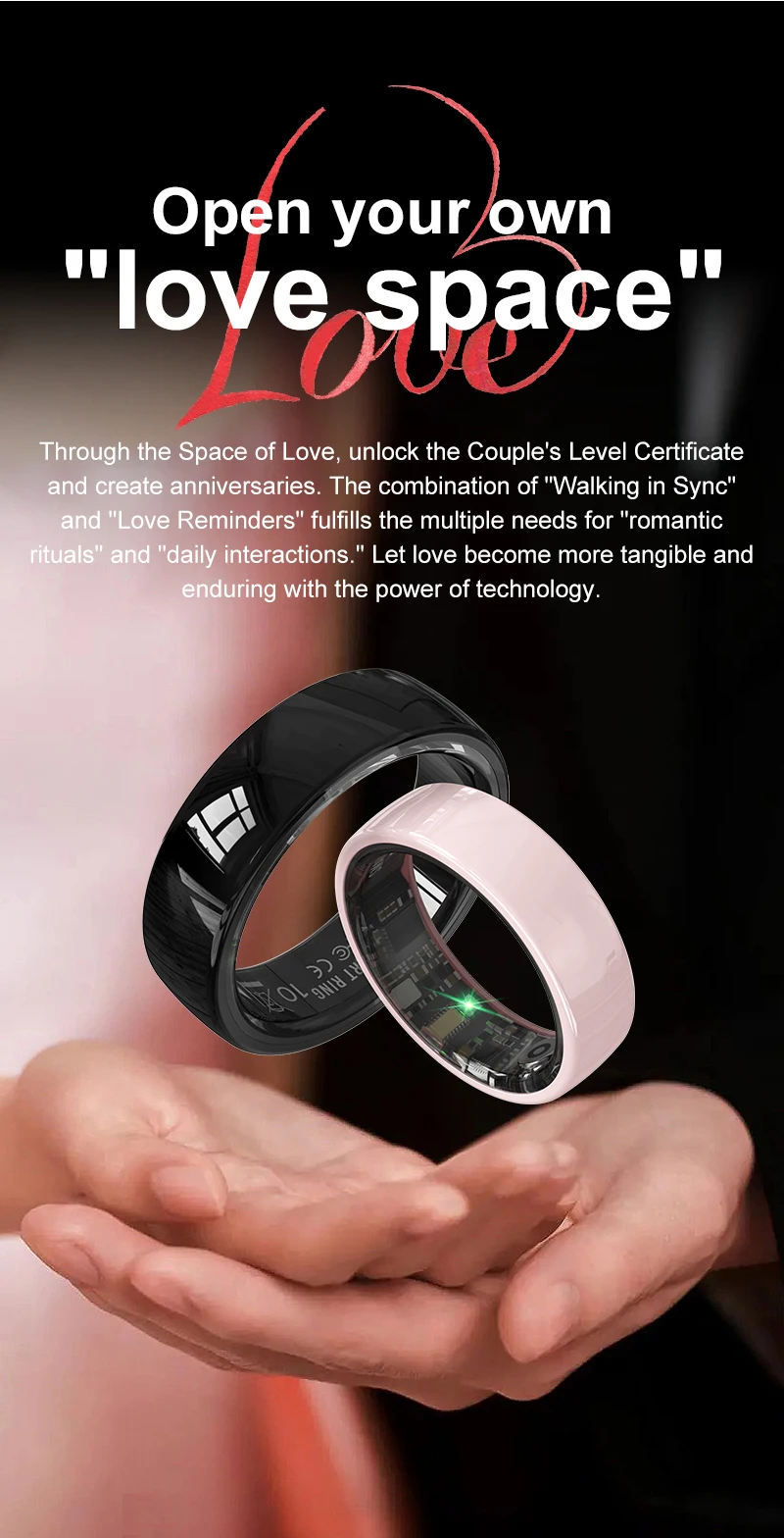 R12 Smart Ring With Charging Case Women Men Gesture Control Heart Rate Sleep Monitor Smartring 5atm Waterproof For Android Ios, Alina Gadgets