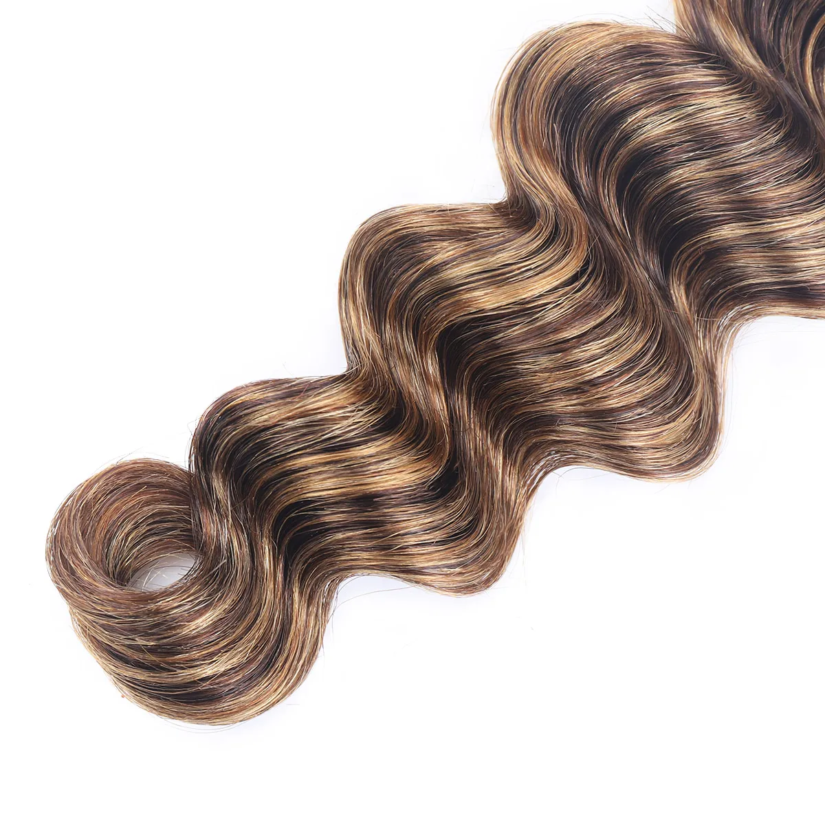 Highlight Loose Deep Wave Bundles Brazilian 30 Inch Human Hair Bundles P4/27 Ombre Brown Blonde Weave Hair Extensions