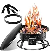 Giantex Portable Propane Fire Pit, 19" Outdoor Firepit, 58,000BTU Fire Bowl w/Cover & Carry Kit,L...