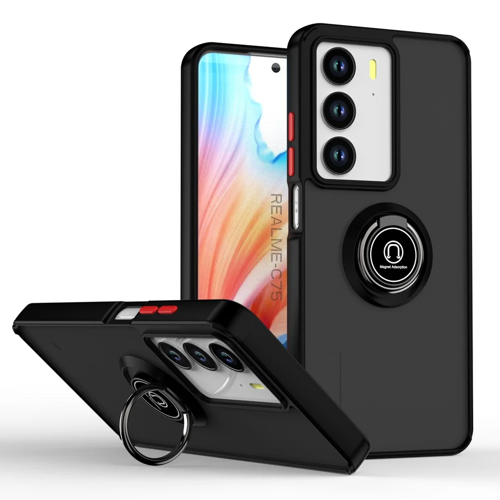 Rotatable Bracket Case with Metal Ring Car Holder Cover