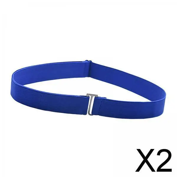 

2xWomens Stretch Belt Adjustable Invisible Belts for Pants Trousers Dresses Blue