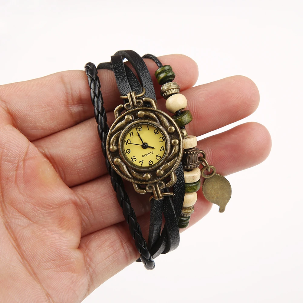 Women's Casual Vintage Multilayer Butterfly Faux Leather Bracelet Wrist Watch Ladies Female Clock Montre Femme Relogios 2021 Hot 6